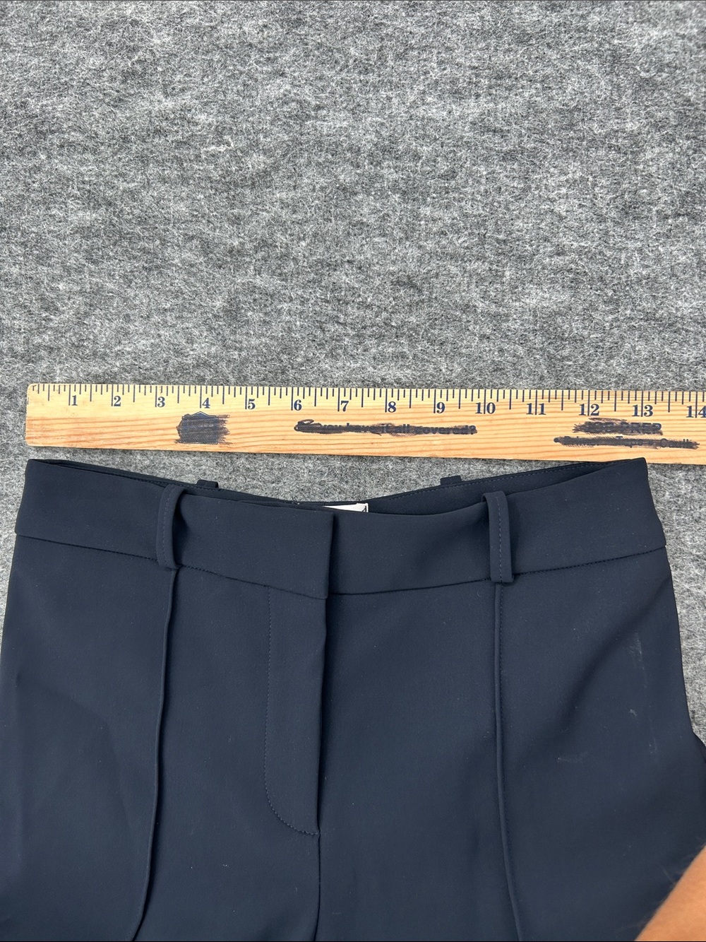 AELLA Navy Matte Skin Slim Straight Leg Stretch Career Pants Size 0 Made USA - Picture 7 of 12
